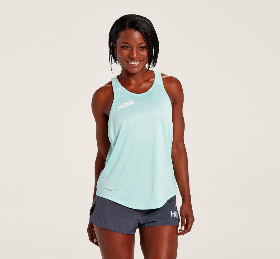 Hoka One One Performance Tank Top Dam - Blå - EPANI-8564